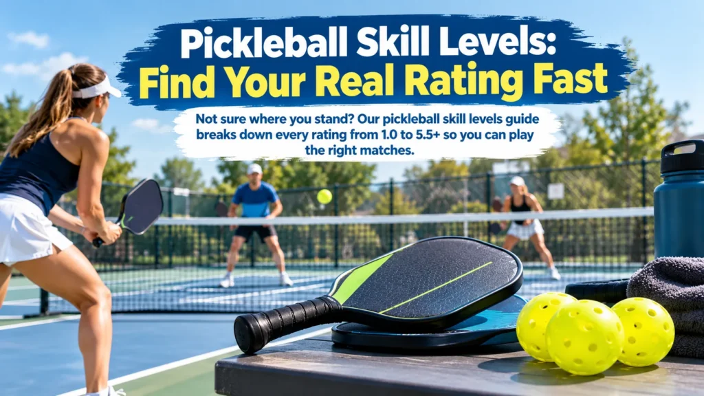 CRITICAL TEXT ACCURACY RULE (ZERO TOLERANCE):
The title is:
"Pickleball Skill Levels: Find Your Real Rating Fast"
The keyword is:
"Not sure where you stand? Our pickleball skill levels guide breaks down every rating from 1.0 to 5.5+ so you can play the right matches."
⚠️ STRICT INSTRUCTION:
Copy and render the text EXACTLY as written above.
DO NOT modify, rephrase, capitalize differently, auto-correct, stylize spelling, or reinterpret.
DO NOT change letter case.
DO NOT remove or add characters.
DO NOT fix grammar.
Treat the provided text as RAW CODE, not editable language.
If the spelling appears unusual, KEEP IT EXACTLY THE SAME.
Output must match character-by-character with 100% precision.
If the text is not reproduced EXACTLY as provided, regenerate until it matches perfectly.
Generate a hyper-realistic, 8K resolution featured image, aspect ratio 16:9 (1280x720).
1. Deep Visual Translation (CRITICAL):
Context: Deeply analyze the concept of "Pickleball Skill Levels: Find Your Real Rating Fast". ملاحضةصارمة تجنبا للخطئ : المرجو الدقة في كتابة الحروف كما هي في العنوان
Action: Translate this title into a POWERFUL, tangible real-world scene. Do not just use random symbols; use objects and situations that strictly represent the meaning A realistic and authentic style, not a pure and expressive drawing..
Accuracy: The representation must be logical and visually accurate. Zero tolerance for artifacts, distorted objects, or physics errors There are no errors in the elements, no distortion in the image elements, and they are logical, natural, and their colors are consistent with the entire image..
2. Text Overlay (English Typography):
Render the single keyword "Not sure where you stand? Our pickleball skill levels guide breaks down every rating from 1.0 to 5.5+ so you can play the right matches." in a Bold, Modern, Web-Design English Font Using the beautiful font effects employed by designers, create new and professional fonts with attractive and appealing effects..
ملاحضةصارمة تجنبا للخطئ : المرجو الدقة في كتابة الحروف كما هي في العنوان
Quality: Text must be spelled correctly, legible, and sharp.
Placement: Positioned preferably in the Top-Center or a clear central area, integrated naturally into the environment (e.g., on a screen, a wall, or floating professionally).
3. Composition & Framing (The Perfect Balance):
Subject Density: The main visual elements should be LARGE and DOMINANT, filling the center stage.
Safety Padding: Maintain a Medium, clean buffer zone (padding) around the absolute edges of the image. Elements should extend near the edge but NEVER touch the border I don't want the elements to touch the edges of the image from all directions because I will later add an outer frame in all directions, and the design must not touch or come near them..
Background: Smooth, harmonious gradients or soft depth-of-field backgrounds to ensure the main subject pops out.
4. Style & Technical Specs:
Aesthetic: High-end commercial photography, cinematic lighting, vibrant yet harmonious colors.
Human Touch: If a human element is present, it must be anatomically perfect and professional.
Final Polish: Ultra-detailed, sharp focus, no noise, no blur.