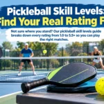 CRITICAL TEXT ACCURACY RULE (ZERO TOLERANCE): The title is: "Pickleball Skill Levels: Find Your Real Rating Fast" The keyword is: "Not sure where you stand? Our pickleball skill levels guide breaks down every rating from 1.0 to 5.5+ so you can play the right matches." ⚠️ STRICT INSTRUCTION: Copy and render the text EXACTLY as written above. DO NOT modify, rephrase, capitalize differently, auto-correct, stylize spelling, or reinterpret. DO NOT change letter case. DO NOT remove or add characters. DO NOT fix grammar. Treat the provided text as RAW CODE, not editable language. If the spelling appears unusual, KEEP IT EXACTLY THE SAME. Output must match character-by-character with 100% precision. If the text is not reproduced EXACTLY as provided, regenerate until it matches perfectly. Generate a hyper-realistic, 8K resolution featured image, aspect ratio 16:9 (1280x720). 1. Deep Visual Translation (CRITICAL): Context: Deeply analyze the concept of "Pickleball Skill Levels: Find Your Real Rating Fast". ملاحضةصارمة تجنبا للخطئ : المرجو الدقة في كتابة الحروف كما هي في العنوان Action: Translate this title into a POWERFUL, tangible real-world scene. Do not just use random symbols; use objects and situations that strictly represent the meaning A realistic and authentic style, not a pure and expressive drawing.. Accuracy: The representation must be logical and visually accurate. Zero tolerance for artifacts, distorted objects, or physics errors There are no errors in the elements, no distortion in the image elements, and they are logical, natural, and their colors are consistent with the entire image.. 2. Text Overlay (English Typography): Render the single keyword "Not sure where you stand? Our pickleball skill levels guide breaks down every rating from 1.0 to 5.5+ so you can play the right matches." in a Bold, Modern, Web-Design English Font Using the beautiful font effects employed by designers, create new and professional fonts with attractive and appealing effects.. ملاحضةصارمة تجنبا للخطئ : المرجو الدقة في كتابة الحروف كما هي في العنوان Quality: Text must be spelled correctly, legible, and sharp. Placement: Positioned preferably in the Top-Center or a clear central area, integrated naturally into the environment (e.g., on a screen, a wall, or floating professionally). 3. Composition & Framing (The Perfect Balance): Subject Density: The main visual elements should be LARGE and DOMINANT, filling the center stage. Safety Padding: Maintain a Medium, clean buffer zone (padding) around the absolute edges of the image. Elements should extend near the edge but NEVER touch the border I don't want the elements to touch the edges of the image from all directions because I will later add an outer frame in all directions, and the design must not touch or come near them.. Background: Smooth, harmonious gradients or soft depth-of-field backgrounds to ensure the main subject pops out. 4. Style & Technical Specs: Aesthetic: High-end commercial photography, cinematic lighting, vibrant yet harmonious colors. Human Touch: If a human element is present, it must be anatomically perfect and professional. Final Polish: Ultra-detailed, sharp focus, no noise, no blur.
